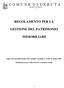 REGOLAMENTO PER LA GESTIONE DEL PATRIMONIO IMMOBILIARE