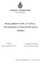 REGOLAMENTO PER LA TUTELA, DETENZIONE E CONDUZIONE DEGLI ANIMALI