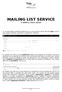 MAILING LIST SERVICE A SIMPLE USER GUIDE