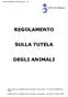 REGOLAMENTO SULLA TUTELA DEGLI ANIMALI