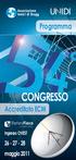 Programma. CONGRESSO Accreditato ECM. Ingresso OVEST