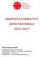 PROPOSTA FORMATIVA ANNO PASTORALE 2016/2017