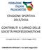 STAGIONE SPORTIVA 2015/2016 CONTRIBUTI A CARICO DELLE SOCIETÀ PROFESSIONISTICHE. Consiglio federale n. 7 del 8 maggio 2015