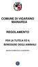 COMUNE DI VIGARANO MAINARDA REGOLAMENTO PER LA TUTELA ED IL BENESSERE DEGLI ANIMALI