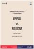 CAMPIONATO DI SERIE A TIM 2015-16 17^ Giornata di Ritorno. EMPOLI vs BOLOGNA. Empoli, Stadio Castellani. Domenica 1 maggio 2016 - ore 15:00