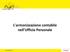 L'armonizzazione contabile nell'ufficio Personale. Fare clic per modificare lo stile del sottotitolo dello schema