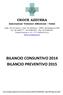 BILANCIO CONSUNTIVO 2014 BILANCIO PREVENTIVO 2015