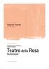 Stagione Teatrale 2015-2016. FONDAZIONE TOSCANA SPETTACOLO onlus COMUNE DI PONTREMOLI. Teatro della Rosa. Pontremoli