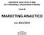 MARKETING ANALITICO. a.a. 2015/2016. UNIVERSITA DEGLI STUDI DI BARI CdL in Marke8ng e Comunicazione d Azienda. Corso di