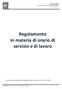 Regolamento in materia di orario di servizio e di lavoro