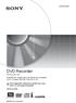 DVD Recorder Istruzioni per l uso RDR-GX380 3-876-078-41