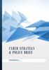 PERCHÉ UN CYBER STRATEGY & POLICY BRIEF?