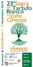 23ª. Tartufi Infernot Cucina e Vini Tipici Mostre. con il patrocinio di Regione Piemonte e Provincia di Alessandria. Ecomuseo della Pietra da Cantoni