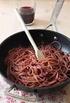 Spaghetti in padella, alla pancetta e vino rosso