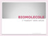 BIOMOLECOLE. I mattoni delle cellule.