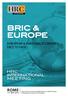 BRIC & EUROPE ROME HRC INTERNATIONAL MEETING EUROPEAN & EMERGING ECONOMIES FACE TO FACE. 11 th MAY 2012