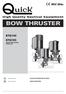 BOW THRUSTER. REV 006b BTQ140 BTQ185. High Quality Nautical Equipment ELICHE DI MANOVRA DI PRUA BOW THRUSTERS SINGLE AND DOUBLE PROPELLER