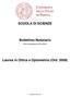 SCUOLA DI SCIENZE. Bollettino Notiziario. Laurea in Ottica e Optometria (Ord. 2009)