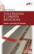 TOLLERANZA E LIBERTÀ RELIGIOSA