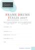 FRAME DRUMS ITALIA 2017