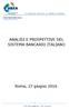 ANALISI E PROSPETTIVE DEL SISTEMA BANCARIO ITALIANO