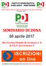 PARTITO DEMOCRATICO ZONA ADDA - MARTESANA. Scadenze, materiale, proposte da approfondire nelle riunioni dei Circoli della prossima settimana