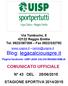 COMUNICATO UFFICIALE