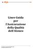 Linee Guida per l Assicurazione della Qualità dell Ateneo