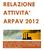 RELAZIONE ATTIVITA ARPAV 2012