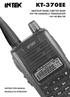 KT-370EE. AMATEUR RADIO 2-METER BAND VHF FM HANDHELD TRANSCEIVER MHz 5W INSTRUCTION MANUAL MANUALE DI ISTRUZIONI