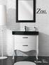 Mobile Zeus a terra con lavabo in vetro bianco Dimensioni: cm 80x50 h84 Finitura: Bianco Lucido/Coccodrillo Bianco Maniglia: Ring Cromo