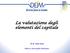 La valutazione degli elementi del capitale