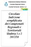 Circolare Indizione semplificata dei Campionati Regionali e Territoriali Umbria 1 e /18