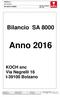 Anno Bilancio SA KOCH snc Via Negrelli 16 I Bolzano. KOCH snc BILANCIO SA8000. Doc Nr.: D rev.: 00