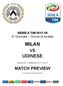 SERIE A TIM ^ Giornata Girone di Andata. MILAN vs UDINESE. Domenica 17 settembre 2017 Ore 15 MATCH PREVIEW