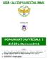 COMUNICATO UFFICIALE 2 del 22 settembre 2011