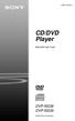 (1) CD/DVD Player. Istruzioni per l uso DVP-NS38 DVP-NS Sony Corporation
