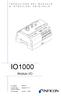 IO1000. Designaz. del tipo. Modulo I/O Modulo I/O N catalogo a partire dalla versione software N documento. jiqc10it1-c (1408)