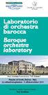 Laboratorio di orchestra barocca Baroque orchestra laboratory