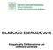 BILANCIO D ESERCIZIO 2016 Allegato alla Deliberazione del Direttore Generale
