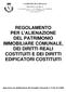 REGOLAMENTO PER L'ALIENAZIONE DEL PATRIMONIO IMMOBILIARE COMUNALE, DEI DIRITTI REALI COSTITUITI E DEI DIRITTI EDIFICATORI COSTITUITI