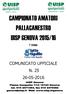 CAMPIONATO AMATORI PALLACANESTRO UISP GENOVA 2015/16. 1 trofeo