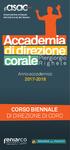 Associazione sviluppo Attività Corali del Veneto. Anno accademico CORSO BIENNALE DI DIREZIONE DI CORO