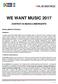 WE WANT MUSIC 2017 CONTEST DI MUSICA EMERGENTE