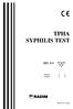 TPHA SYPHILIS TEST REF KH1. Italiano p. 3 English p. 10. M67 Rev /2007