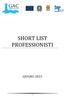 SHORT LIST PROFESSIONISTI