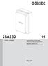 BA230 BA230 - ( AS05580) Apparecchiatura elettronica ISTRUZIONI PER L INSTALLAZIONE. Electronic control unit INSTRUCTIONS FOR INSTALLATION