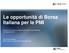 Le opportunità di Borsa Italiana per le PMI