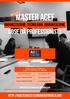 MASTER ACEF. Cose da Professionisti. Organizzazione. Tecnologia. Comunicazione.