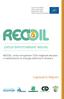 Layman s Report. RECOIL: come recuperare l olio vegetale esausto e trasformarlo in energia elettrica e termica